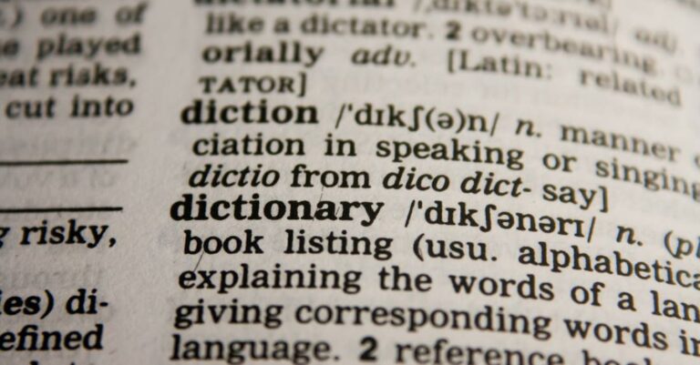 Language - Dictionary Text in Bokeh Effect